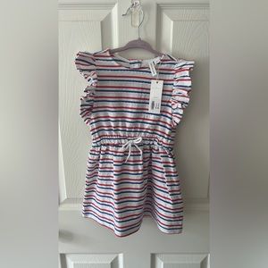 NWT Janie and Jack Girls Red, White and Blue Striped Dress
